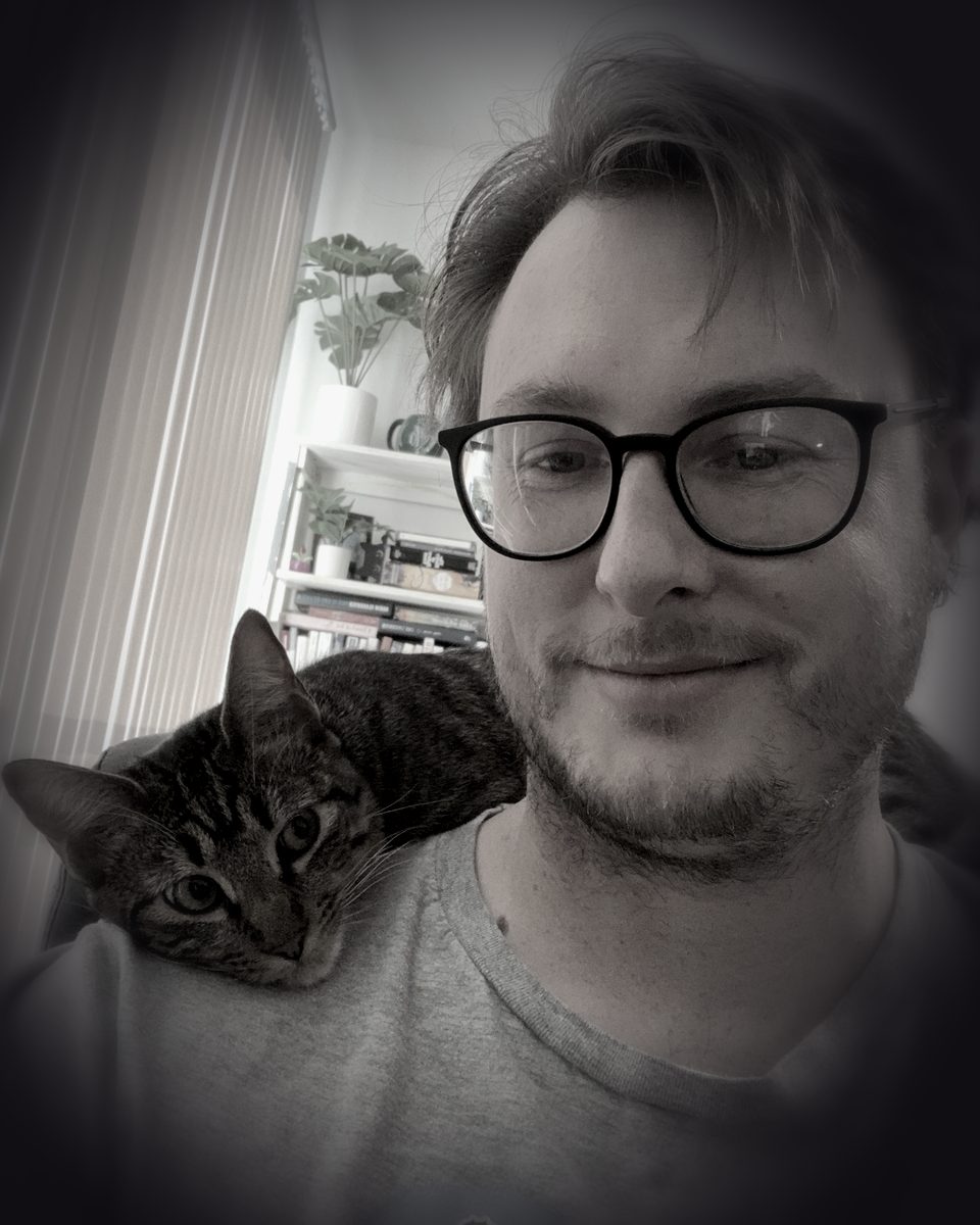Sam Dutter with his cat